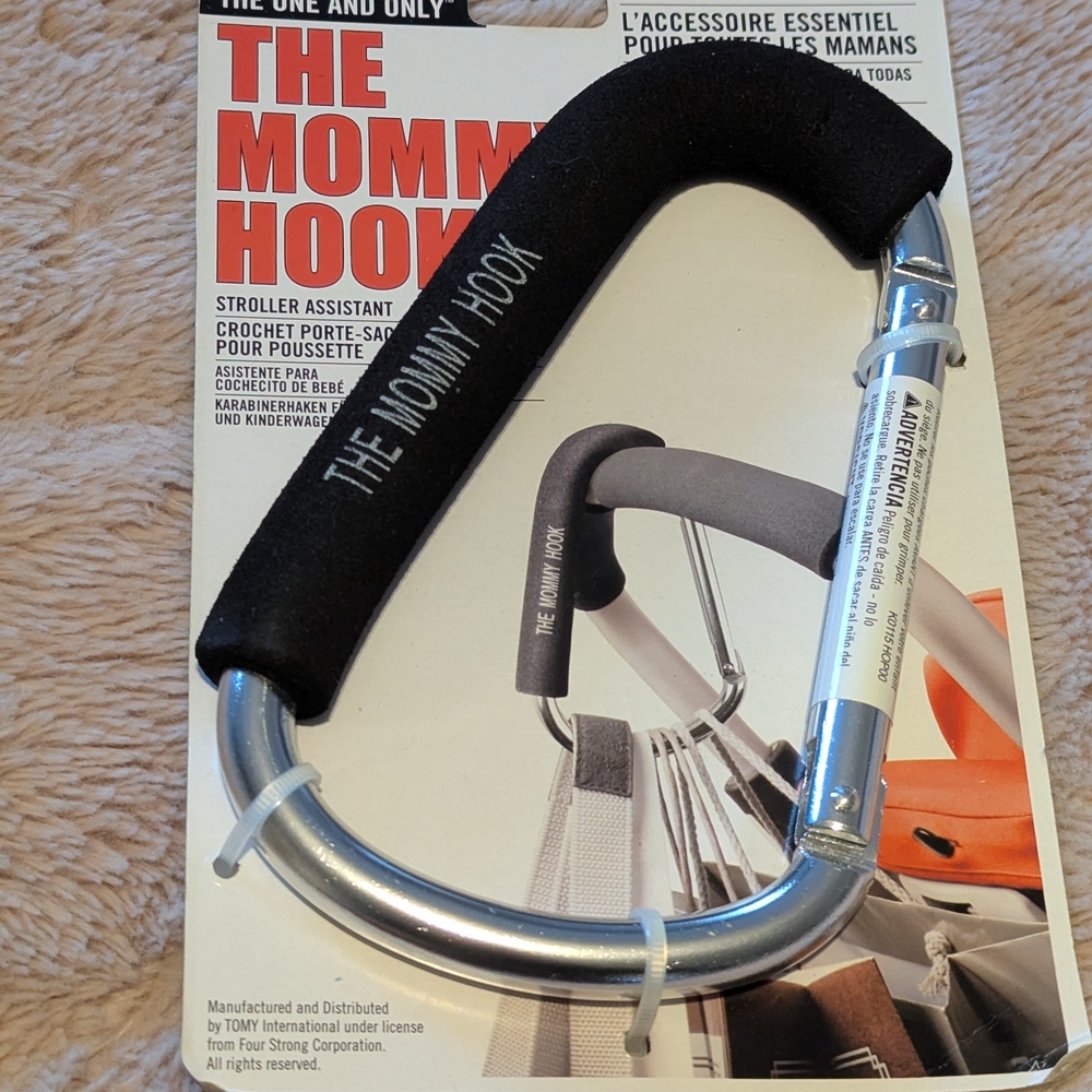 5/$20 The Mommy Hook Stroller Assistant - Black and Silver